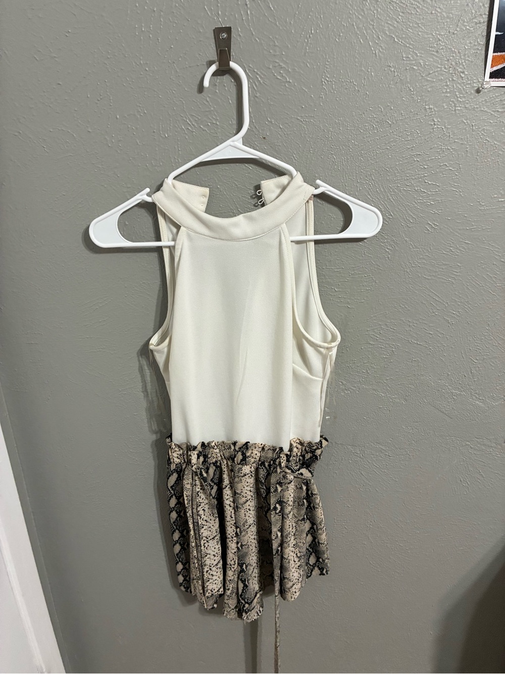 Mi Ami Cream High-Neck Romper